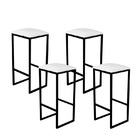 Jogo 4 Banqueta Alta Cozinha Balcão Bistrô Industrial Preta A