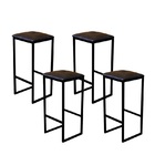 Jogo 4 Banqueta Alta Cozinha Balcão Bistrô Industrial Preta A