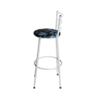 Jogo 4 Banqueta Alta Para Cozinha Epoxi Branca Estofado Flora