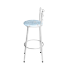 Jogo 4 Banqueta Alta Para Cozinha Epoxi Branca Estofado Flora