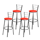 Jogo 4 Banqueta Alta Para Cozinha Epoxi Craqueada Assento Est