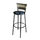 Jogo 4 Banqueta Alta Para Cozinha Ratan Cappuccino Premium Pr