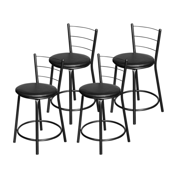 Jogo 4 Banqueta Baixa Para Cozinha Epoxi Craqueada Assento Es