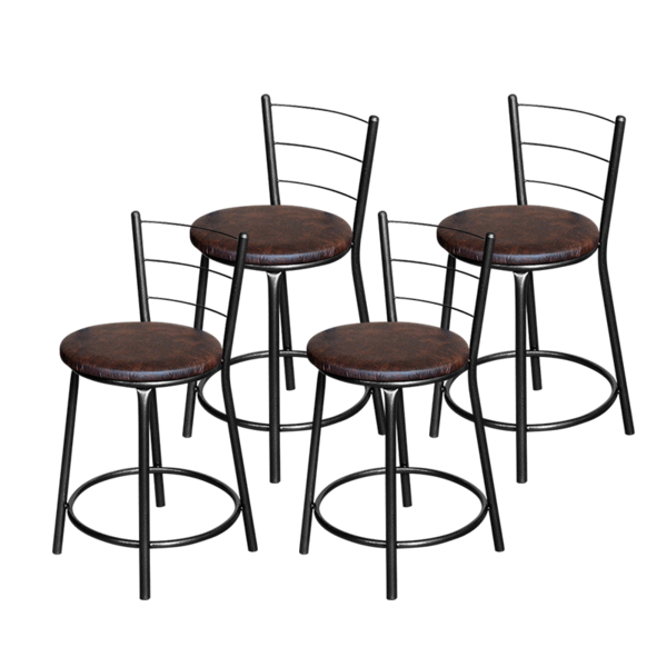 Jogo 4 Banqueta Baixa Para Cozinha Epoxi Craqueada Assento Es