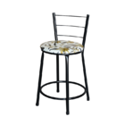 Jogo 4 Banqueta Baixa Para Cozinha Epoxi Preta Estofado Flora