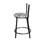 Jogo 4 Banqueta Baixa Para Cozinha Epoxi Preta Estofado Flora