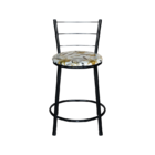 Jogo 4 Banqueta Baixa Para Cozinha Epoxi Preta Estofado Flora