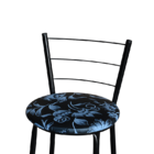 Jogo 4 Banqueta Baixa Para Cozinha Epoxi Preta Estofado Flora