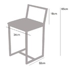 Jogo 4 Banqueta Baixa Para Cozinha Preta Industrial Estofado