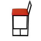 Jogo 4 Banqueta Baixa Para Cozinha Preta Industrial Estofado