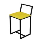 Jogo 4 Banqueta Baixa Para Cozinha Preta Industrial Estofado