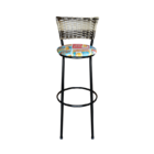 Jogo 4 Banquetas Alta Para Cozinha Ratan Cappuccino Premium P