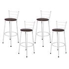 Jogo 4 Banquetas Altas Branca Epoxi Marrom