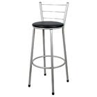 Jogo 4 Banquetas Altas Prata Preto