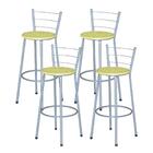 Jogo 4 Banquetas Altas Ratan Cinza Retro Amarelo