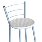 Jogo 4 Banquetas Altas Ratan Cinza Retro Laca Branca