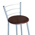 Jogo 4 Banquetas Altas Ratan Cinza Retro Marrom