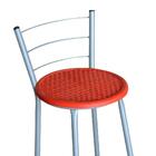 Jogo 4 Banquetas Altas Ratan Cinza Retro Vermelho