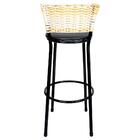 Jogo 4 Banquetas Altas Ratan Hawai Preta Palha