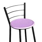 Jogo 4 Banquetas Altas Ratan Preta Retro Lilás