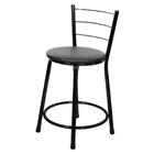 Jogo 4 Banquetas Baixa Para Cozinha Preta Assento Preto