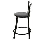 Jogo 4 Banquetas Baixa Para Cozinha Preta Assento Preto