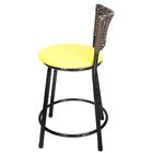 Jogo 4 Banquetas Baixas Para Cozinha Hawai Café Amarelo