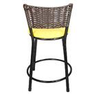 Jogo 4 Banquetas Baixas Para Cozinha Hawai Café Amarelo