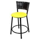 Jogo 4 Banquetas Baixas Para Cozinha Hawai Preto Amarelo