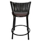 Jogo 4 Banquetas Baixas Para Cozinha Hawai Preto Marrom