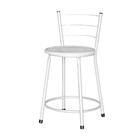 Jogo 4 Banquetas Baixas Ratan Branca Retro Laca Branca