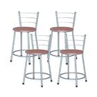 Jogo 4 Banquetas Baixas Ratan Cinza Retro Terracota