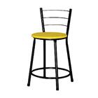 Jogo 4 Banquetas Baixas Ratan Preta Cristal Amarelo