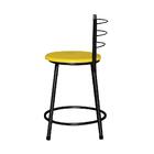 Jogo 4 Banquetas Baixas Ratan Preta Cristal Amarelo