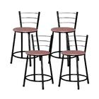 Jogo 4 Banquetas Baixas Ratan Preta Cristal Terracota