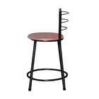 Jogo 4 Banquetas Baixas Ratan Preta Cristal Terracota