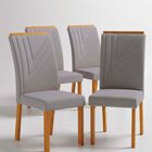 Jogo 4 Cadeiras De Jantar Miami Estofadas Em Mdf Freijó E Pra