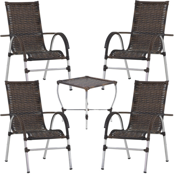 Jogo 4 Cadeiras E Mesa Vênus - Área, Piscina, Jardim