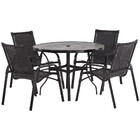 Jogo 4 Cadeiras Emily E Mesa Tampo Ripado Em Alumínio Para Àr