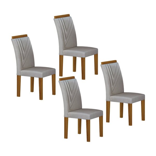 Jogo 4 Cadeiras Miami Yescasa Freijó/prata