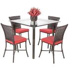 Jogo 4 Cadeiras Turquia A16 E 1 Mesa Quadrada Com Tampo De Vi