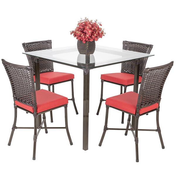 Jogo 4 Cadeiras Turquia A16 E 1 Mesa Quadrada Com Tampo De Vi