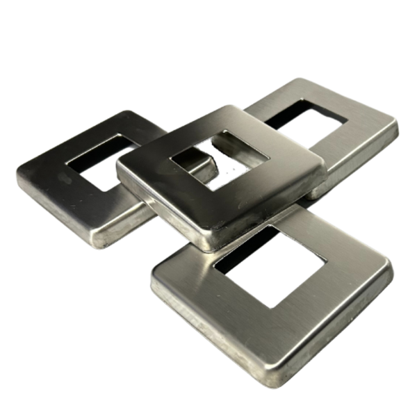 Jogo 4 Canoplas Quadrada Estampada 40x40mm Inox 304 Escovado