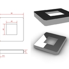 Jogo 4 Canoplas Quadrada Estampada 40x40mm Inox 304 Escovado