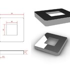 Jogo 4 Canoplas Quadrada Estampada 40x40mm Inox 304 Polido