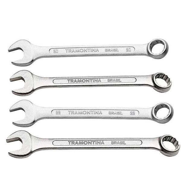 Jogo 4 Chaves Combinada Tramontina 20 A 23 Mm Aço Cromado