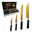 Jogo 4 Facas Premium Dourado Titanium Deluxe