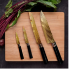 Jogo 4 Facas Premium Dourado Titanium Deluxe