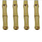 Jogo 4 Garfos Sobremesa Em Aço Inox Cabo Estilo Bambu - Dynas