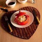 Jogo 4 Lugar Americano Coração Rattan Plástico Mesclado Lyor